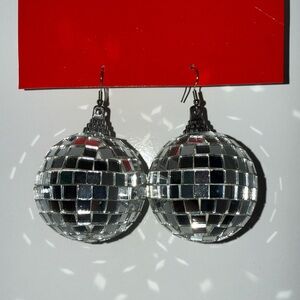 Silver Disco Ball Earrings